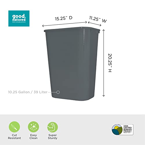 Image of good natured Plant Based Tall Recycler - 10.25 Gallon Recycle Bin for Kitchen, Outdoor Commercial Recycle Bins, Large bin for Office Products - Big Recycling Trash Can, Recycling Bin for Kitchen