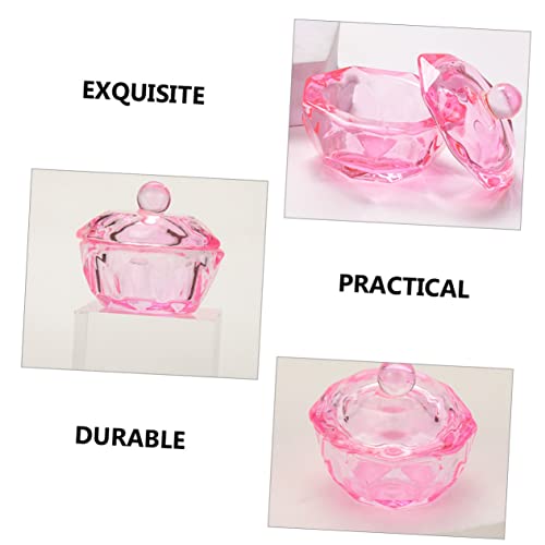 Healeved 2pcs Pink Crystal Dappen Dish con Tapa miniatura 4