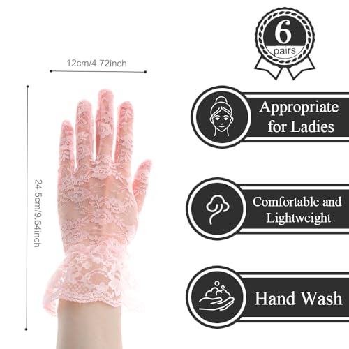 QPIXVB Lace Gloves - Women's Tea Party & Bridal Wedding Gloves2