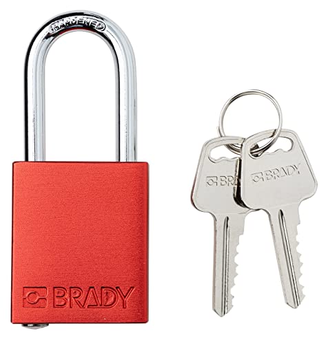 Brady Safety Lockout Padlock Sets - 12 Pack - Red - Keyed Different Safety Lockout Padlocks - 2 Keys Per Lock - SDAL-RED-38ST-KD12 by Brady - Image 2