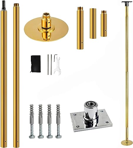 PRIOR FITNESS Pole Dance - Barra de danza fija profesional, estabilizadora, giratoria, para ejercicios de fitness, club, fiesta, hasta 200 kg