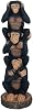 ICE ARMOR 8.5 H Hear-No, See-No, Speak-No Evil Stacked Monkeys Figurine Office DeskHomeLiving RoomTable Decor, Perfect House Warming Gifts for New Home