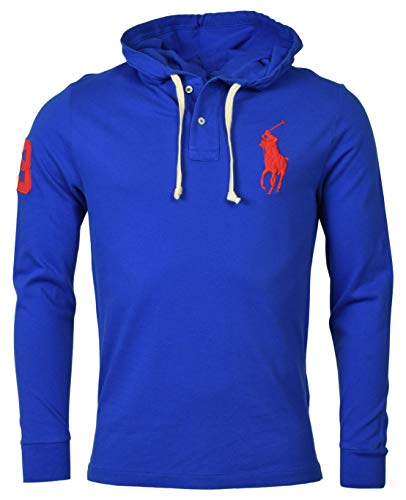 POLO RALPH LAUREN Mens Embroidered Sweatshirt Hoodie Blue S