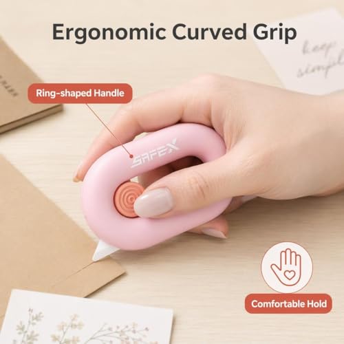 Image of Box Cutter Retractable, Box Opener, Ceramic Box Cutter, Built-In Magnetic, Mini Box Cutter, Safety Box Cutter, Cute Box Cutter, Small Box Cutter For Women, Package Opener, Box Opener Tool (PINK)
