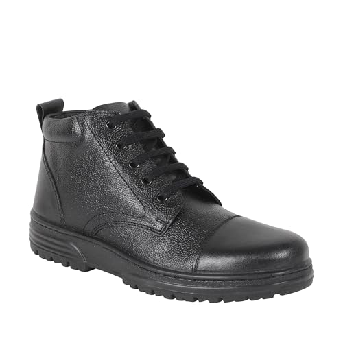 Image of Liberty Warrior 7190-166 Police Boots for Men, Genuine Leather, Single Density PU Sole, Hard Toe, Light Weight, Black & Tan, Sizes-5UK-12UK