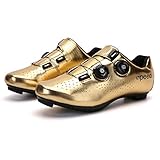 Herren Damen Rennrad Fahrradschuhe, Rennrad Schuhe, Spin Cycle, Indoor Riding Rennradschuhe,Gold,36