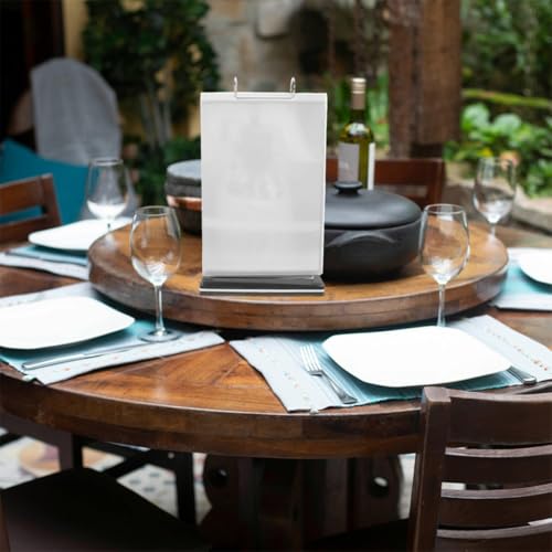 Soporte de menú para mesa versátil de PVC, ideal para cafeterías y eventos elegantes 7