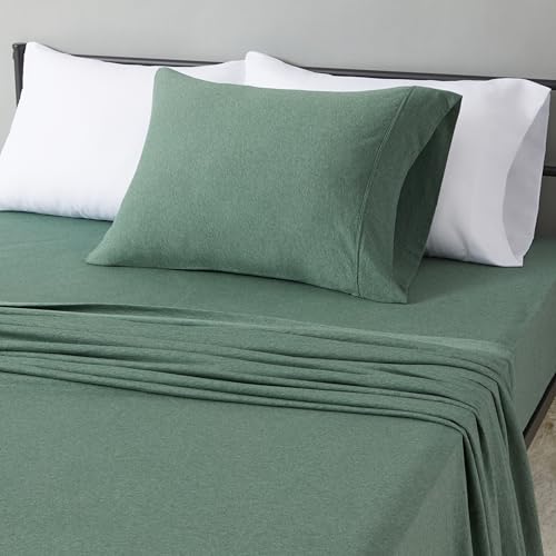 Amazon Basics 100% Cotton Jersey Bed Sheet Set, Twin,...