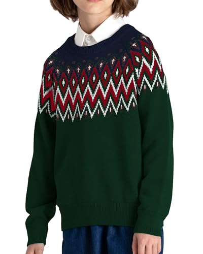 Image of BOBOYOYO Boys Sweaters 100% Cotton Cable Knit Kids Sweater Striped Pullover