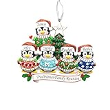 2025 Family Christmas Ornament – Personalized Ornament for Families – Custom Penguin Family Ornament – Holiday Tree Decoration Keepsake Gift (Family of 5)