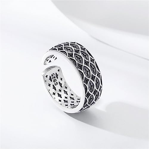 Bague homme argent sterling s925 ajustable croix 8mm - 5