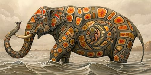 Diamond Painting éléphant anti stress kit complet de broderie diamant 5D toile 35x70