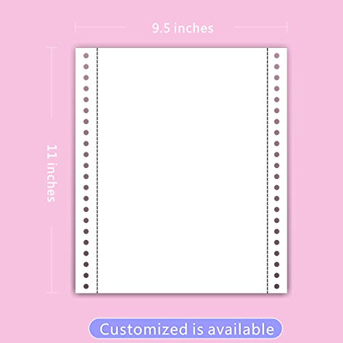 Firstzi 9-1/2 X 11 Inches Ncr Continuous Feed Computer Paper 2-Ply, 1000 Count Carbonless Copy Paper For Dot Matrix Printers, 2-Part 500 Sets, Margin Perforated, White/Pink #TOP2