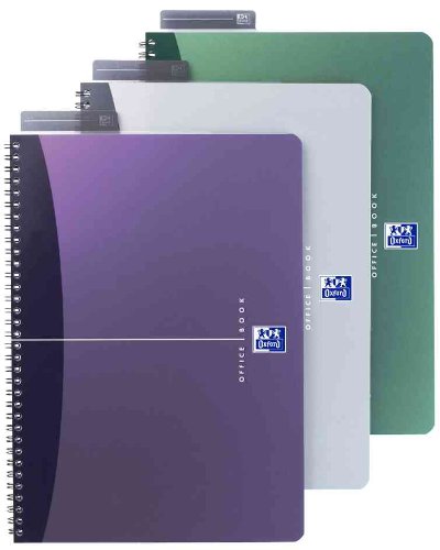 OXFORD Lot de 5 Cahiers Reliure intégrale couv polypropylène 100p Quad 5x5 14,8x21cm