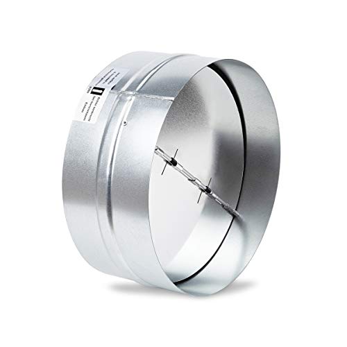 neverest® RK 200 mm Raccord de Ventilation en Acier Galvanisé Avec Clapet Anti-retour et Joint en Caoutchouc