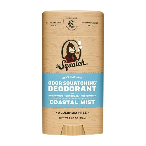 Dr. Squatch Natural Men’s Deodorant – Aluminum Free Natural Deodorant Men with Charcoal &...