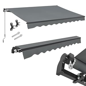 Juskys Gelenkarmmarkise 250 x 200 cm Grau