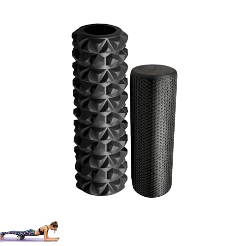 2x Rullo Massaggiante. Rullo in Schiuma Rilassante. Rullo in Schiuma, Cilindro in Gomma per Allenamento e Recupero Muscolare. Yoga, Pilates, Stretching.(33x14cm-29x10cm)