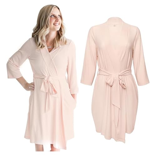 Image of Posh Peanut Maternity Robe for Hospital Delivery - Soft Viscose from Bamboo Postpartum Robe for Women Nursing & Lounging