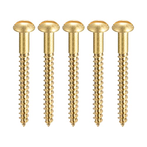 Vis à bois M4 x 40 mm uxcell en laiton tête ronde fendue autotaraudeuses lot de 20 pièces