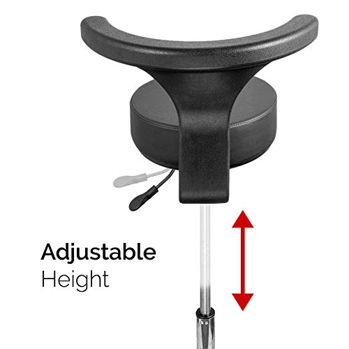 JMU Dental Stool,Dentist Chair 360 Degree Rotation PU Leather Assistant Stool Chair,Black