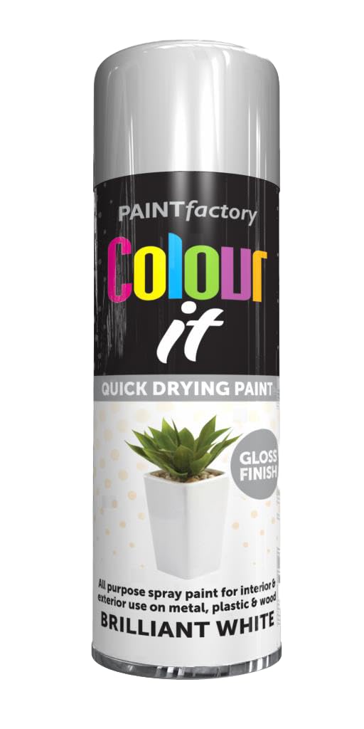Schnazz White Gloss - 6 X All Purpose Aerosol Spray Paint 250Ml Fast Dry, Quick Drying Spray And Excellent Coverage For Wood, Metal, Plastic, Glass And More