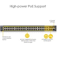 Zyxel Netzwerk PoE Switch 48 Port | Smart Managed Gigabit LAN Splitter | 44x GbE PoE+ mit 375W Budget + 4X SFP Combo + 2X SFP Ports | Smart Fan | Hybrid Cloud Modus | Rack Montage | GS1920-48HPv2 – Ansicht 3