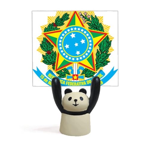 Porte-mémo blason national brésilien et pince à notes panda pour bureau