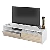 Mueble-de-Salon-modulo-de-Comedor-Kioto-Acabado-Color-Blanco-Artik-y-Roble-Canadian-Medidas-130-cm-Ancho-x-355-cm-Alto-x-402-cm-Fondo Mueble-de-Salon-modulo-de-Comedor-Kioto-Acabado-Color-Blanco-Artik-y-Roble-Canadian-Medidas-130-cm-Ancho-x-355-cm-Alto-x-402-cm-Fondo