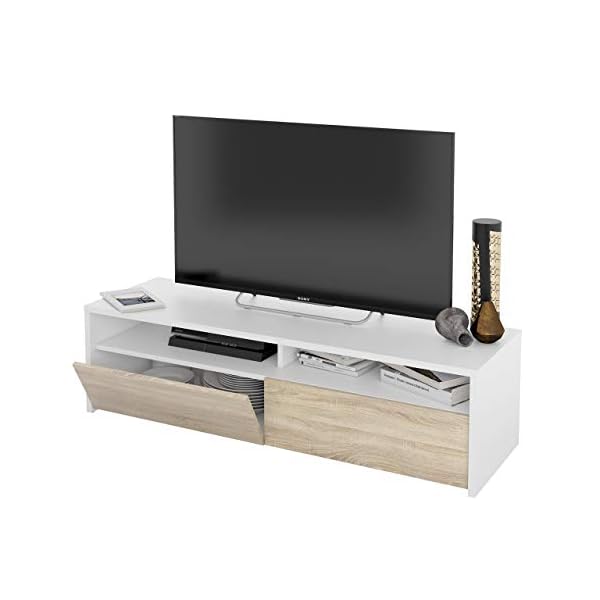 Mueble-de-Salon-modulo-de-Comedor-Kioto-Acabado-Color-Blanco-Artik-y-Roble-Canadian-Medidas-130-cm-Ancho-x-355-cm-Alto-x-402-cm-Fondo Mueble-de-Salon-modulo-de-Comedor-Kioto-Acabado-Color-Blanco-Artik-y-Roble-Canadian-Medidas-130-cm-Ancho-x-355-cm-Alto-x-402-cm-Fondo