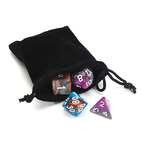 Set di 35 dadi poliedrici D20, D12, D10, D8, D6, D4, 5 colori
