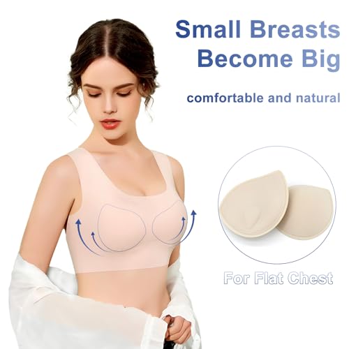 Image of KOOAAICCHI Bra Pads Inserts 3 Pairs-Bra Pads Sewn Padded Removable Inserts for Women's Sports Bra or Swimsuit Insert