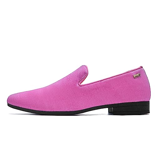 Image of UUBARIS Mens Velvet Loafers Slip-on Dress Shoes Fashion Style Driving Shoes Classic Tuxedo Shoes Casual Oxford Shoes