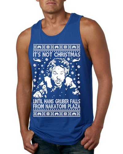 It's Not Christmas Until Hans Gruber Falls from Nakatomi Plaza Ugly Christmas Mens Tank Top
