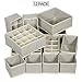 TENABORT 12 Pack Foldable Drawer Organizer Dividers Cloth Storage Box Closet Dresser Organizer Cube Fabric Containers Basket Bins for Underwear Bras Socks Panties Lingeries Nursery Baby Clothes Gray
