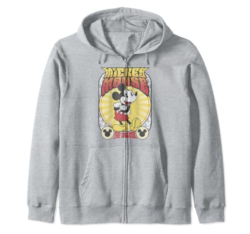 Mickey and friends poster zip hoodie le sweat Disney vintage des années 70