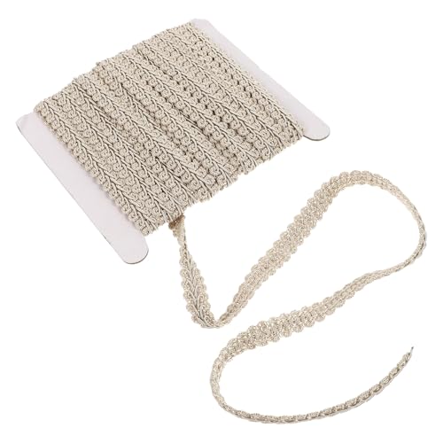 Veemoon Cenefa de Poliéster Beige para Cortinas y Vestidos, Adorno Decorativo Fácil de Usar Adecuado para Manualidades y Accesorios DIY