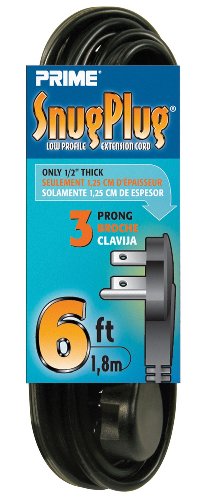 Prime Wire & Cable EC932606 Snug Plug Extension Cord,Black