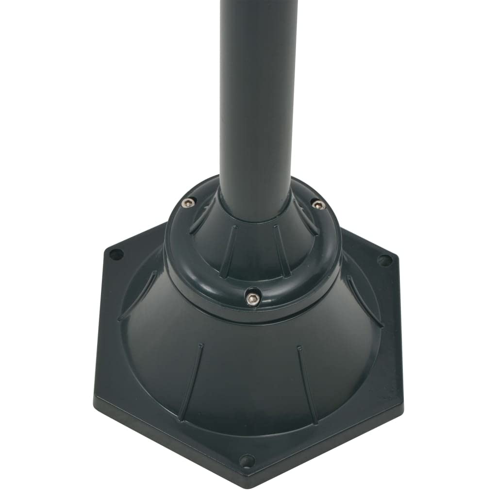 vidaXL Farolas Jardín Aluminio 2 Luces Verde Oscuro 220 cm Iluminación Patio