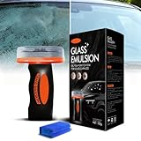 Glass Oil Film Remover for Car, 2026 Upgraded Automotive Oil Film Cleaning Brush, Hand-Held Glass Emulsion Cleaner for Car Windshield, Windows and Mirrors