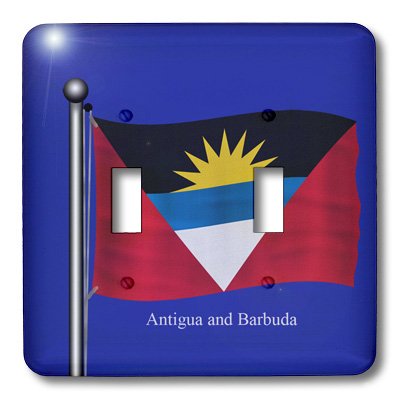 Interrupteur Antigua-et-Barbuda double commande à bascule 3dRose lsp_63226_2 bleu