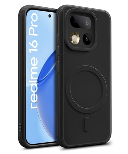 Image of WOW IMAGINE Back Case Cover for Realme 16 Pro 5G | Soft Matte Silicone Case| Slim Fit & Shockproof | Camera Protection Bumper Cover (Black)