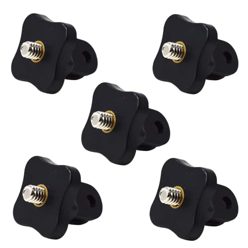 Image of Action Pro Plastic Tripod Adapter with Standard 1 /4 Inch Thread, Compatible with GoPro 13 /12 /11 /10 /9 /8 /7 /6 /5 /4 /3+ /3, Xiaomi Yi, SJCAM & Other Action Cameras (Pack of 5)