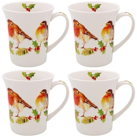Lesser & Pavey Set of 4 Robin Mugs Cover