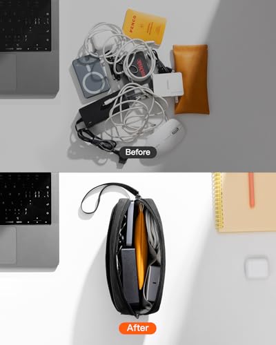 Inateck Kabeltasche Elektronik Organizer, Spritzwasserfester Reise Zubehör Tasche, Kompatibel mit Maus, USB Stick