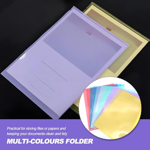 Klarsichthüllen Aktenhüllen A4 Seitlich Offen 30Stk Klarsichtfolien A4 Glasklar Aktenhülle Sichthüllen Dokumentenhüllen 6 Farben