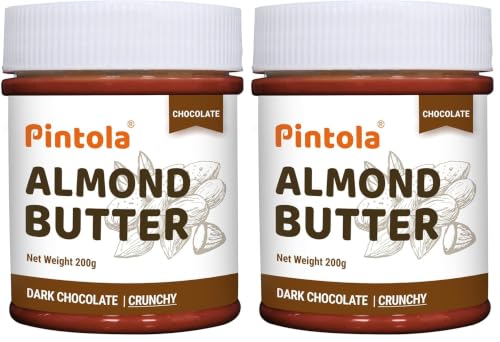 Image of Pintola Almond Choco Spread Crunchy 200g | High Protein & fiber | Gluten & cholesterol free | Crispy | Rich in vitamins & anti-oxidants | Made with dark chocolate (Pack of 2)