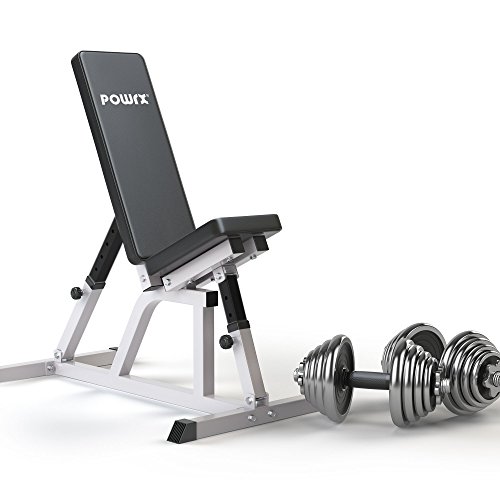 POWRX Fitnessbank voor gewichtheffen – multifunctionele bank voor spieropbouw – verstelbare rugleuning – schuimvulling en antislip onderkant - Image 7