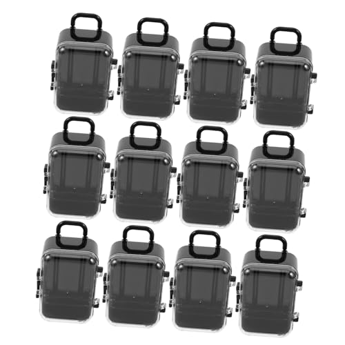 SAFIGLE 12個 ミニ 記念品 スーツケース 荷物 パーティー 記念品 ボックス スーツケース 収納 ボックス ハンドル付き ポータブル プラスチック