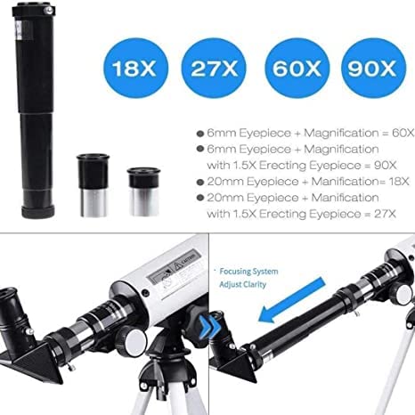Telescope Zoom 90X HD Focus Astronomical Refractor with Portable Tripod Stand